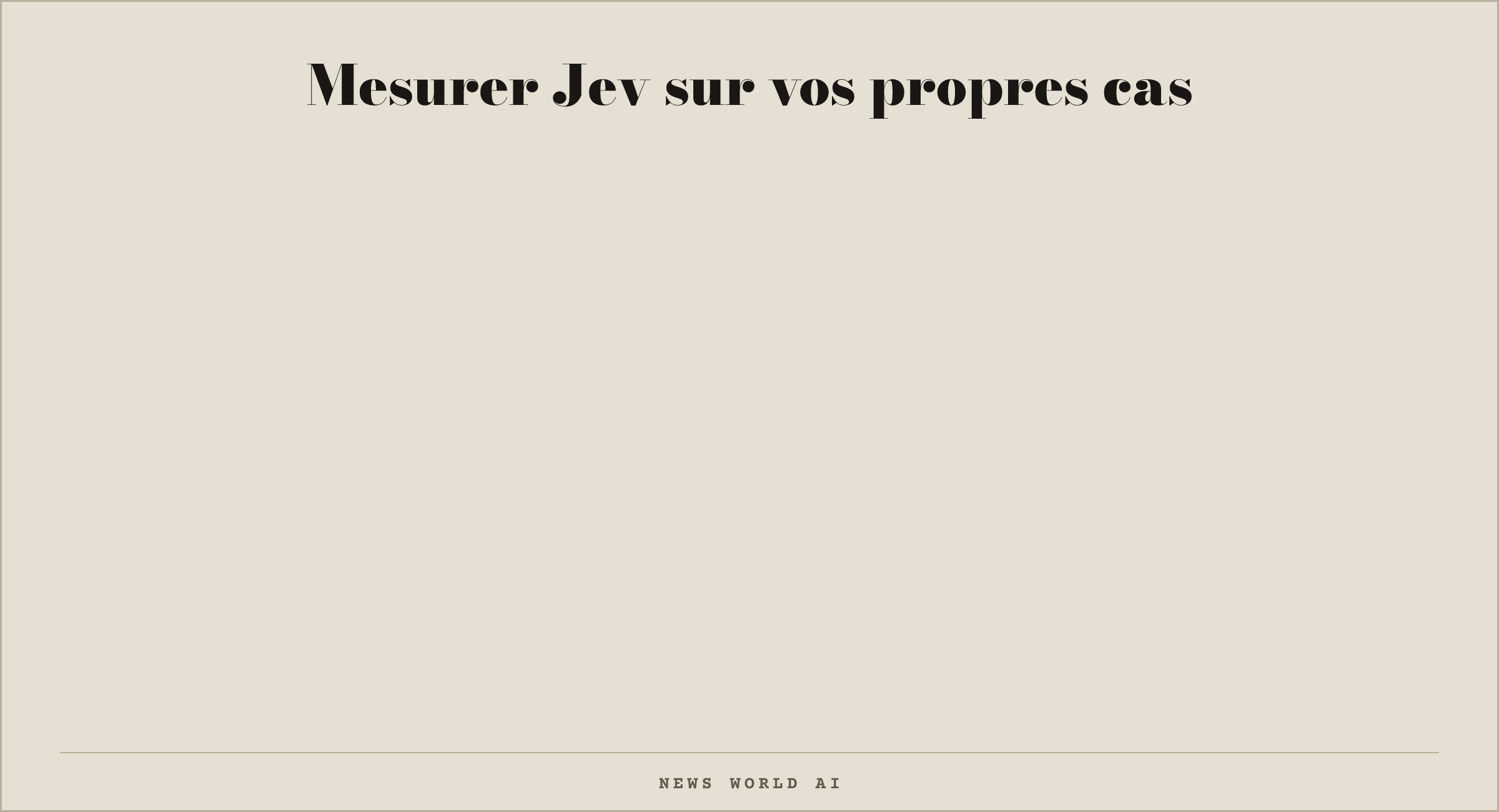 Mesurer Jev sur vos propres cas