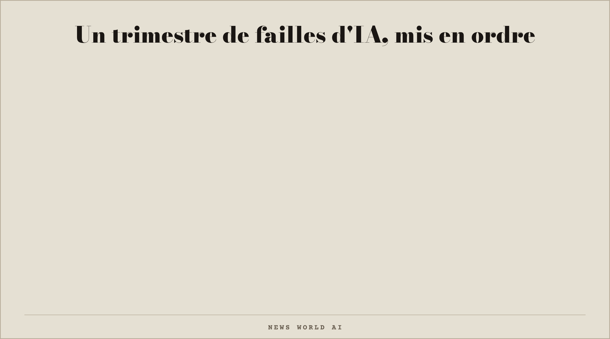 Un trimestre de failles d'IA, mis en ordre