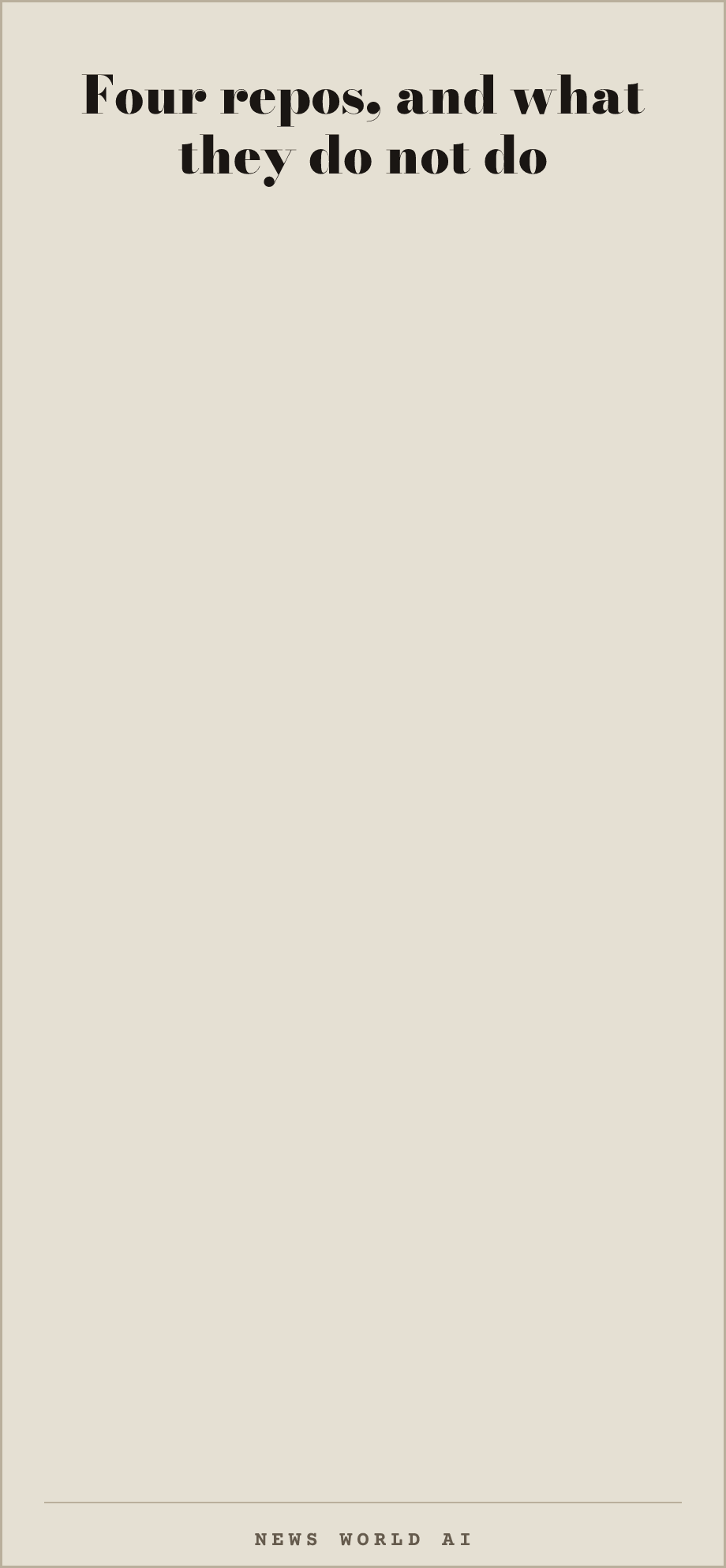 Four repos, and what they do not do